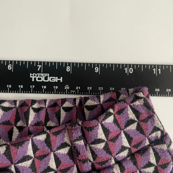 Zara Girls Wide-Leg Geometric Jacquard Trousers Size 10 Pants Casual Purple - Picture 4 of 9